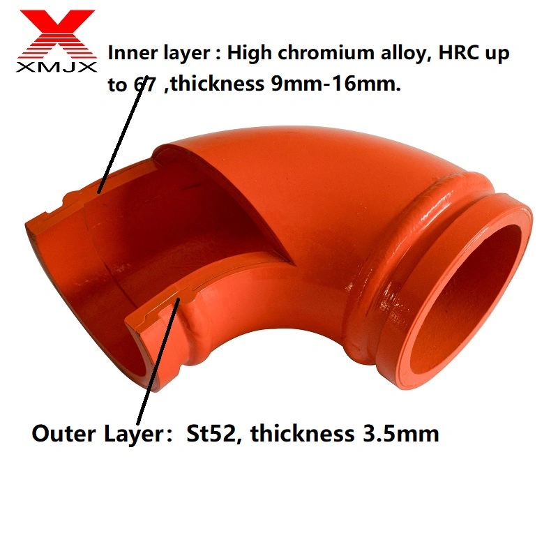 Concrete Pump Truck Elbow Wear Resistant Pipe DN125 90°